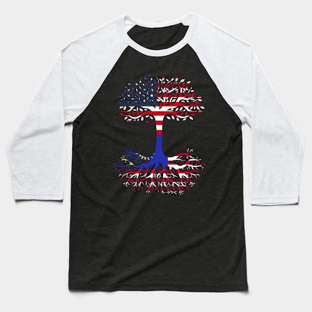 American Grown Malaysia Roots Malaysia Flag Baseball T-Shirt by BramCrye